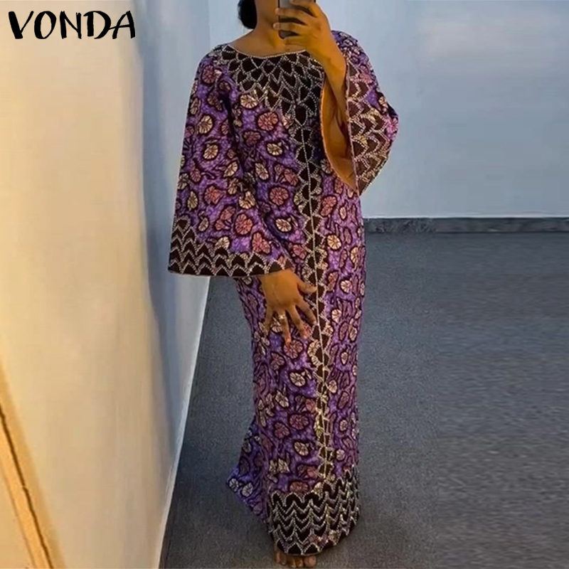 Ethnic Gown - فستان بوهيمي من VONDA مقاس كبير،