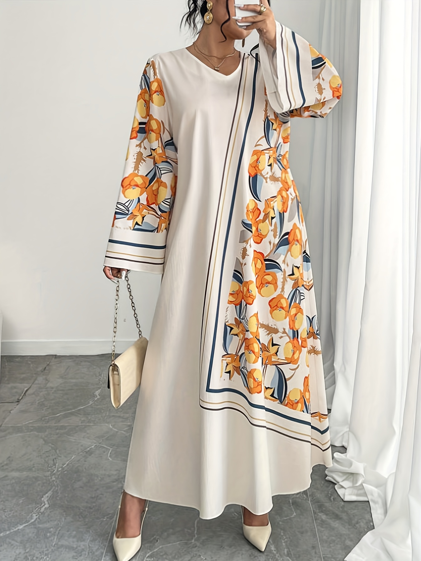 Ethnic Gown - فستان نسائي عصري بمقاسات كبيرة على