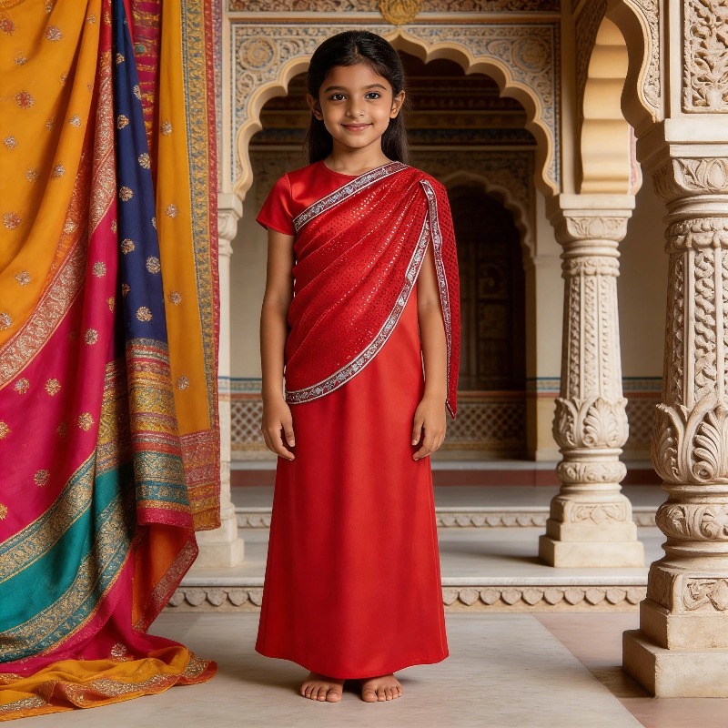 فستان تقليدي هندي للفتيات، ثوب - مراجعة Ethnic Gown وسعره