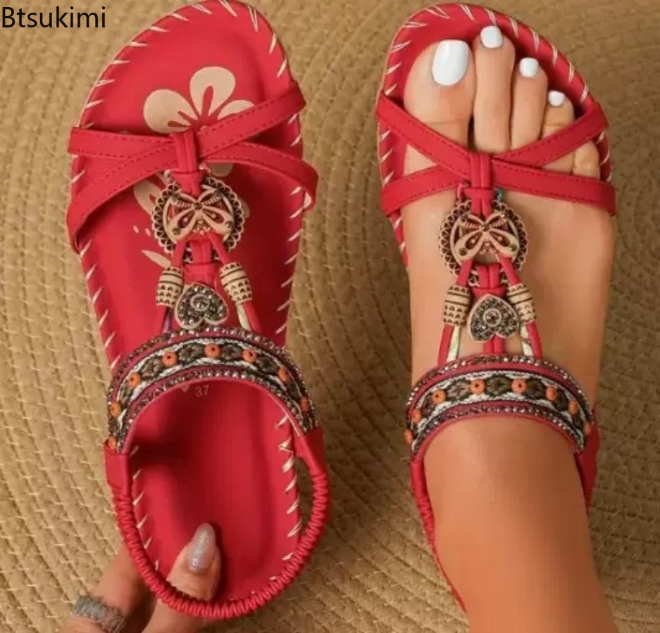 صنادل نسائية بوهيمية للشاطئ وا - مراجعة The Ethnic Fashion وسعره