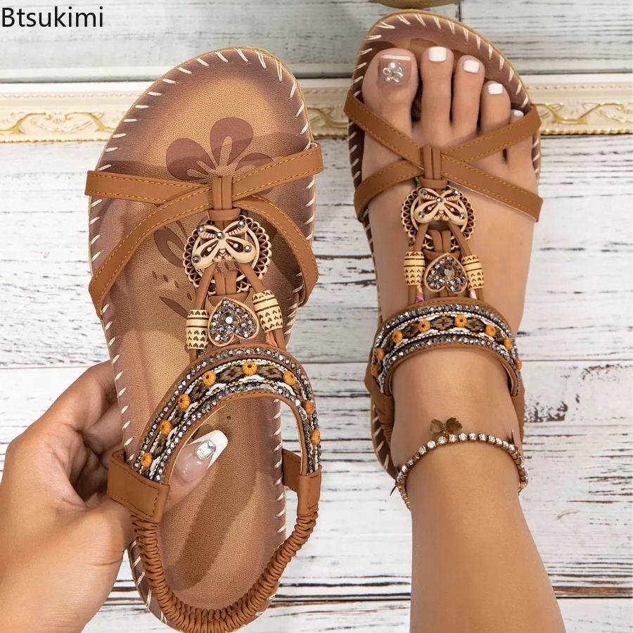صنادل نسائية بوهيمية للشاطئ وا - مراجعة The Ethnic Fashion وسعره