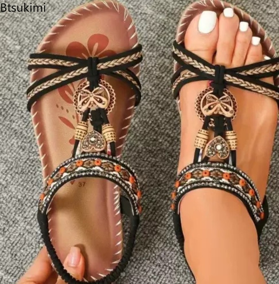 صنادل نسائية بوهيمية للشاطئ وا - مراجعة The Ethnic Fashion وسعره