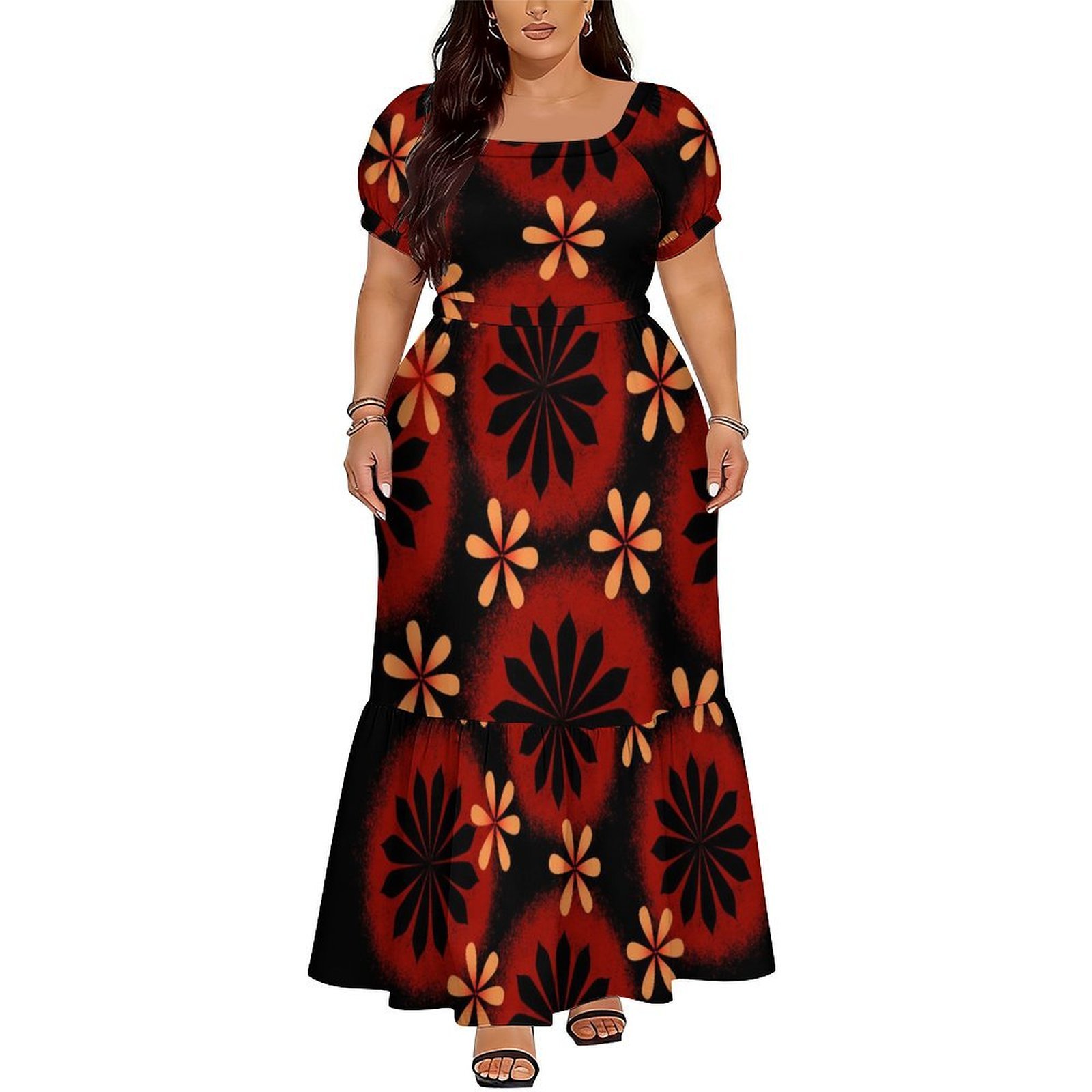 فستان نسائي مريح بأكمام قصيرة  - مراجعة Ethnic Gown وسعره